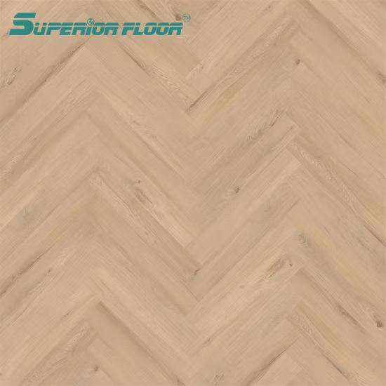 Anti-corrosión Lvt PVC Vinilo Herringbone Parquet Spc Pisos para sala de deportes, sala de baile, sala de bádminton